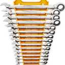 GEARWRENCH 16 Piece Ratcheting Combination Wrench Set with Tray | Metric | 9416