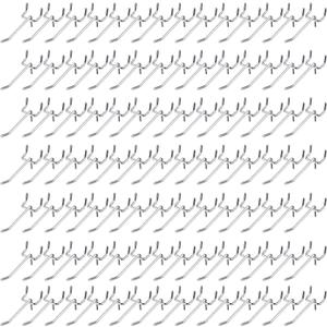 Funrous 100 Pack Peg Board Hooks Stainless Steel Pegboard Hooks Shelving Display Hanging Peg Board Holders for 1/8 and 1/4 Garage Storage Tools Organizer(2 Inch)