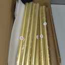 Brass Curtain Rod for Windows 28 to 150 Inch, Internal Splicing 1 Inch Diameter Disc, Adjustable Room Darkening Curtain with Aluminum Finials and Brackets, Wrap Around Design