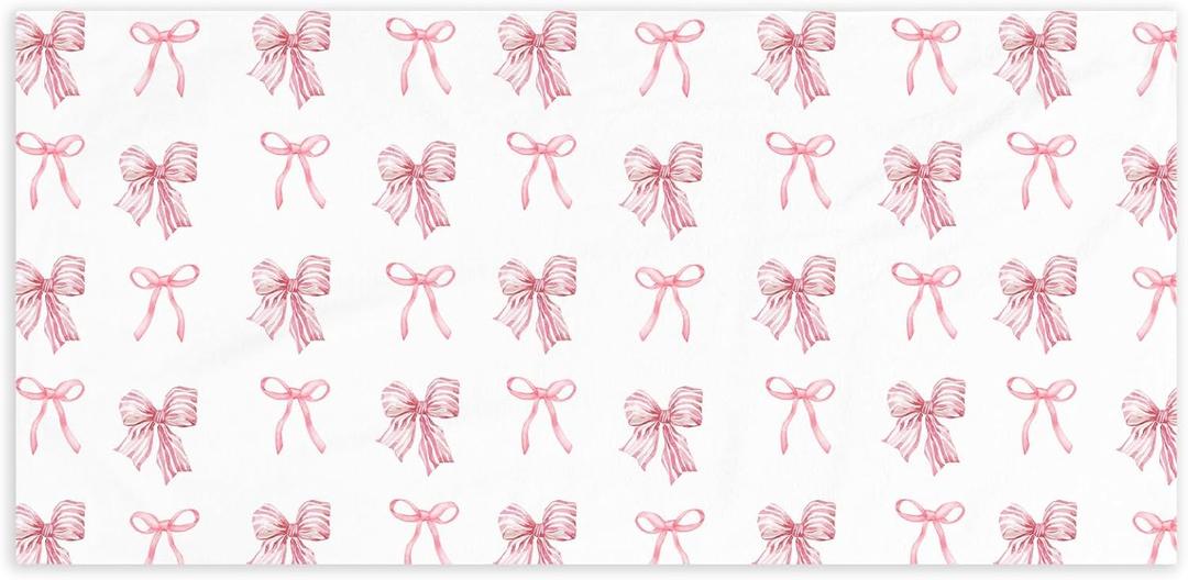 Preppy Bowknot Beach Towel - Aesthetic Coquette Trendy Bowknot Pool Towels Microfiber Absorb Water Travel Towels 60x30 Inches for Bathroom Kitchen Gym Yoga, Gifts for Girls Lady