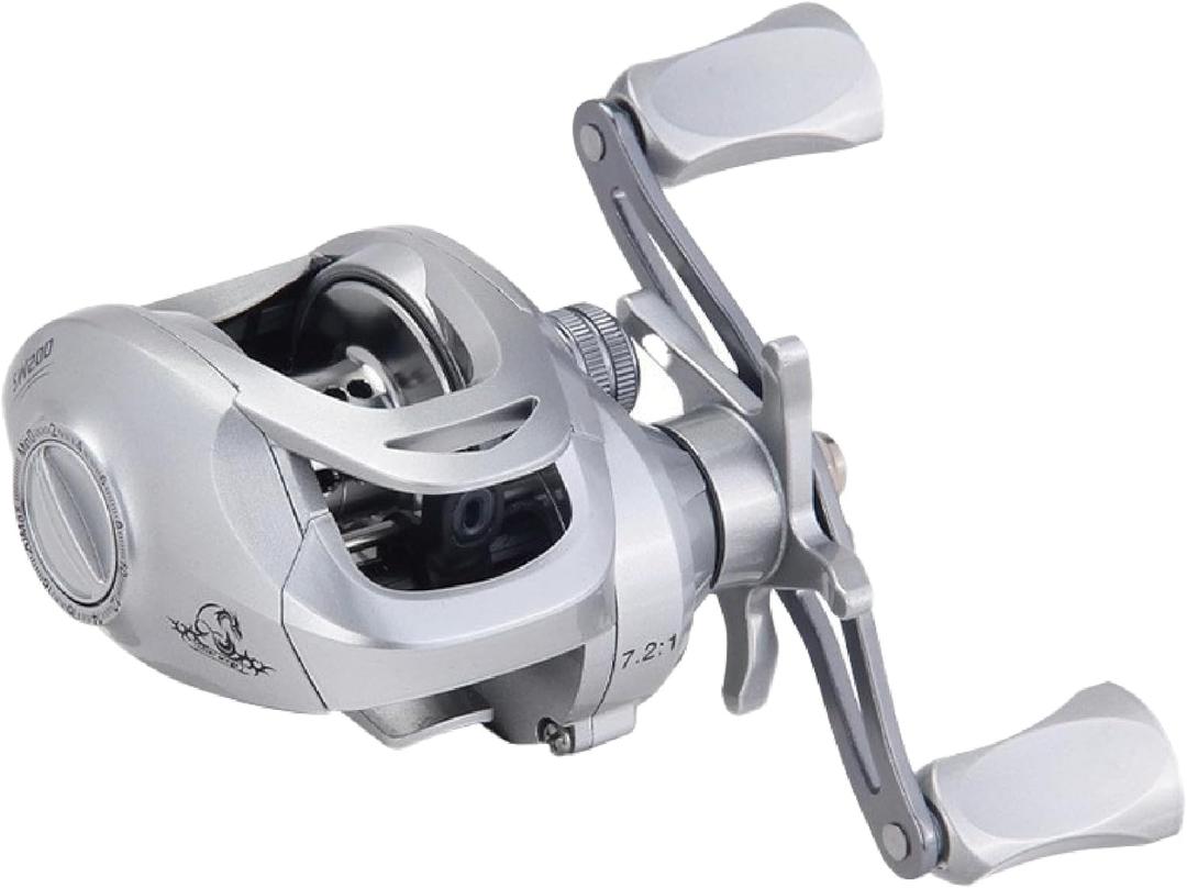Fishing Reel Baitcast Baitcasting Reel Right Hand Metal Spool and Handle for Saltwater and Freshwater Bass