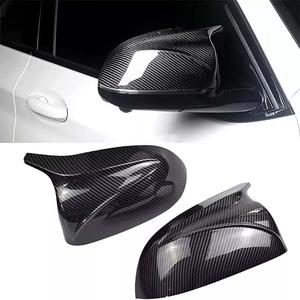 Real Carbon Fiber Side Rear Mirror Covers Caps Compatible with 2022 2021 2020 2019 2018 BMW X3 X4 X5 G01 G02 G05 Rearview Mirror Guard Cap Direct Replacement (X3 Side Mirror Cover)