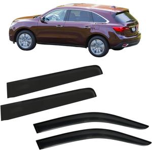4Pcs Window Visor Rain Guard Deflector for Acura MDX 2014 2015 2016 2017 2018 2019 2020 2021 Chrome Trim Black