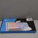 Gaming Keyboard and Mouse Combo, K1 RGB LED Backlit Keyboard with 104 Key for PC/Laptop(White)