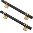 15 Pack 5 Inch Black and Gold Cabinet Pulls Black and Gold Cabinet Handles Kitchen Cabinet Handles Dresser Drawer Pulls Kitchen Cabinet Hardware (5 inch (128mm) hole center, Black & Matte Gold)