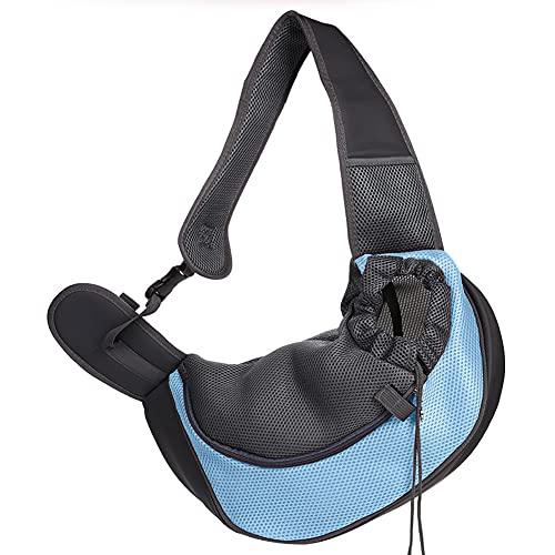 Pet Dog Sling Carrier, Breathable Mesh Portable Travel Safe Pet Sling Shoulder Bag Carrier with Adjustable Non-Slip Shoulder Strap for Small Dogs Cats Puppy