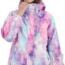 BGX Women's Ski Suit Windproof Waterproof Snowboard Colorful Printed Ski Snow Winter Jacket S
