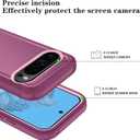 Qinmay Phone Case for Google Pixel 10 Pro XL Case with HD Screen Protector, Heavy Duty Shockproof & Dropproof 3-Layer Cover Phone Case (WineRedPink, for Pixel 10 Pro XL)