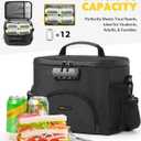 Lunch Bag with Combination Lock, Lunch Box for Men Women, Adjustable Shoulder Strap & Leakproof Soft Cooler for Commute, Travel & Gym, Large
