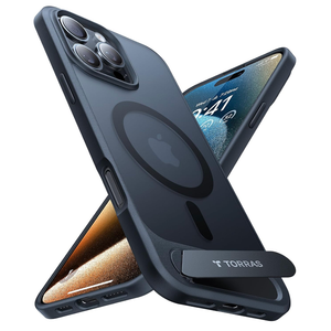 TORRAS Strong Magnetic & Seamless Stand for iPhone 16 Pro Case, [18N Mighty Magnetic] [12FT MilGrade Drop Tested] [Fit for MagSafe] Kickstand Protective Slim Phone Case for iPhone 16 Pro 6.3", Black