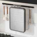 Stainless Steel Cutting Board,Double Sided Chopping Board for Kitchen,Scratch Resistant Mesh Design,Anti-Slip Silicone Edges(Grey,16"*12") (Gray)