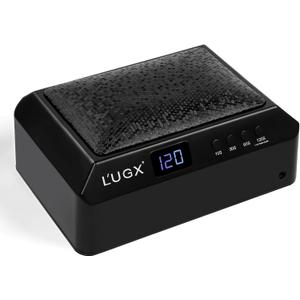 L'UGX Professional Nail Lamp for Gel Polish Dryer 72W LED UV Nail Lights with Arm Rest Pillow & Retractable Tray,Perfect for Manicure & Pedicure at Salon & Home Black