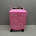 Sanwuta 4 Pcs Kids Luggage Set Kids Backpack Travel Rolling Suitcase with Wheels U-shape Pillow Childrens Gift for Girls Boys(17 Inch,Rainbow Style,Pink)