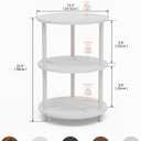 XBurmo Round Coffee Table for Living Room - Narrow Side or Bedside Stand, Industrial Vintage Nightstand for Bedroom, or Small Spaces, Marble White