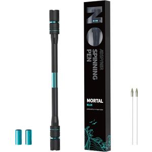 Mortal Spinning Pen Mod by Mr. Nope Professional Trick Pen for Tricks & Relief Anti-Slip, Long, Blue