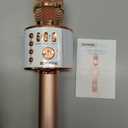 BONAOK Wireless Bluetooth Karaoke Microphone,3-in-1 Portable Handheld Karaoke Mic Speaker Machine Home Party Birthday for All Smartphones PC(Q37 Rose Gold)