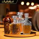 Whiskey Decanter, Liquor Decanters Set of 3, Glass Alcohol Bottle for Vodka, Tequila and Bourbon Unique Whiskey Bar and Party Decorations (28oz*2, 31oz*1)