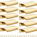10 Pack Gold Edge Finger Pulls for Cabinets 3.15" Kitchen Cabinet Pulls Handles Drawer Pulls Modern Aluminum Concealed Tab Pulls for Closet Door, Brushed Brass