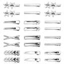 24PCS Silver Hair Clips Y2k for Women, 12 Shapes Metal Silver Hair Accessories for Girls Bangs Hairs Clip Star Hairclips Metal Barrettes Alligator Clips for Hairs Styling Star Hairpin Cool Hairpin Set