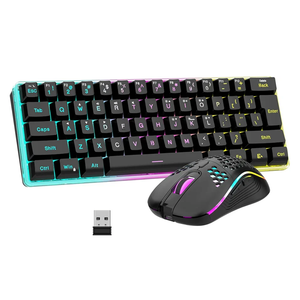 RedThunder 60% Wireless Gaming Keyboard & Mouse Combo with Rechargeable Battery, Ultra-Compact Small RGB Mechanical Feel Keyboard, Ergonomic Lightweight Honeycomb Optical Mouse for Gaming/Business