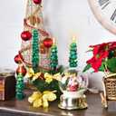 5Inches Real Wax Flameless Christmas Tree Taper Candles with Remote Timer, 6Pcs Battery Operated Taper Candles with 3D Wick Warm White Flickering Lights, LED Candlesticks for Xmas Home Dcor