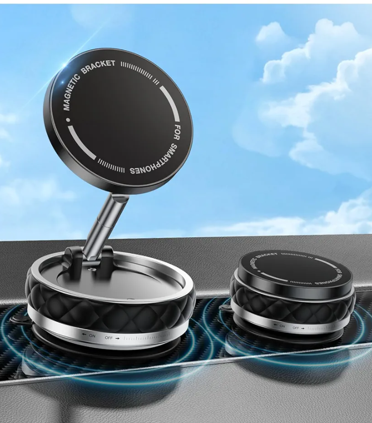 ibnsdoy Vacuum Magnetic Car Phone Holder: for Magsafe Magnetic Suction Cup Phone Mount Holder 360Â° Cell Phone Holder for Car/Gym/Mirror Compatible with iPhone 16/15/14/13/12 Pro Max (Black)