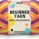 120g Fruit Yarn for Crocheting and Knitting; Rainbow Yarn for Beginners with Easy-to-See Stitches;Worsted-Weight Medium #4 for Beginners Crochet Kit Making