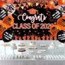 Orange and Black Graduation Decorations Class of 2026 Banner with 18 Pcs Grad Balloons Set - Large Congrats Grad 2026 Graduation Backdrop Decor, Orange Graduate Balloons Grad Party Decorations