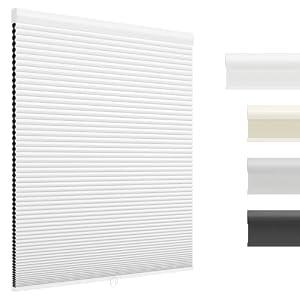 Cellular Shades Cordless Blackout Blinds for Indoor Windows Honeycomb Shades for Bedroom Windows, for Window Size 30" W × 48" H White - Blackout