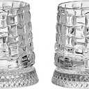 360 Rotating Whiskey wine glass with Swivel Base (bamboo and rattan)
