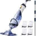 Pool Vacuum for Above Ground Pool, JESIMAIK 18.5 GPM Powerful Suction Handheld Pool Vacuum, 60min Runtime,Telescopic Pole Cordless Pool Vacuum for Above/Inground Pool, Spas, Hot Tubs Cleaning