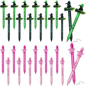 Sayglossy 24 Pcs Witch Pens Bulk Princess and Witch Pink and Green Gift Gel Pens for Friends Friendship Matching Office for Party Supplies Decorations Gift (Special Style)