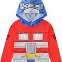 Transformers Optimus Prime Bumblebee Boys Long Sleeve Hooded Shirt for Big Kids (Red)