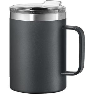 OGGI ThermoMug Stainless Steel Insulated Mug- Double Wall Vacuum Insulated w/Handle & Lid, Coffee Cup, Camping Mug, Travel Thermos, 14oz(420ml), Grey