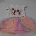 Toddler Girl Birthday Outfit Birthday Girl Embroidery Short Sleeve T-Shirt Tutu Skirt Set Party Clothes for Girls
