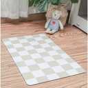 Ralxion Checkered Dog Feeding Mat, Absorbent Mats for Dog Food and Water Bowl, Dispenser, Retro Aesthetic Beige Khaiki Checkerboard Pet Placemat for Dogs, Cats, Puppy Accessories, 16" X 24”
