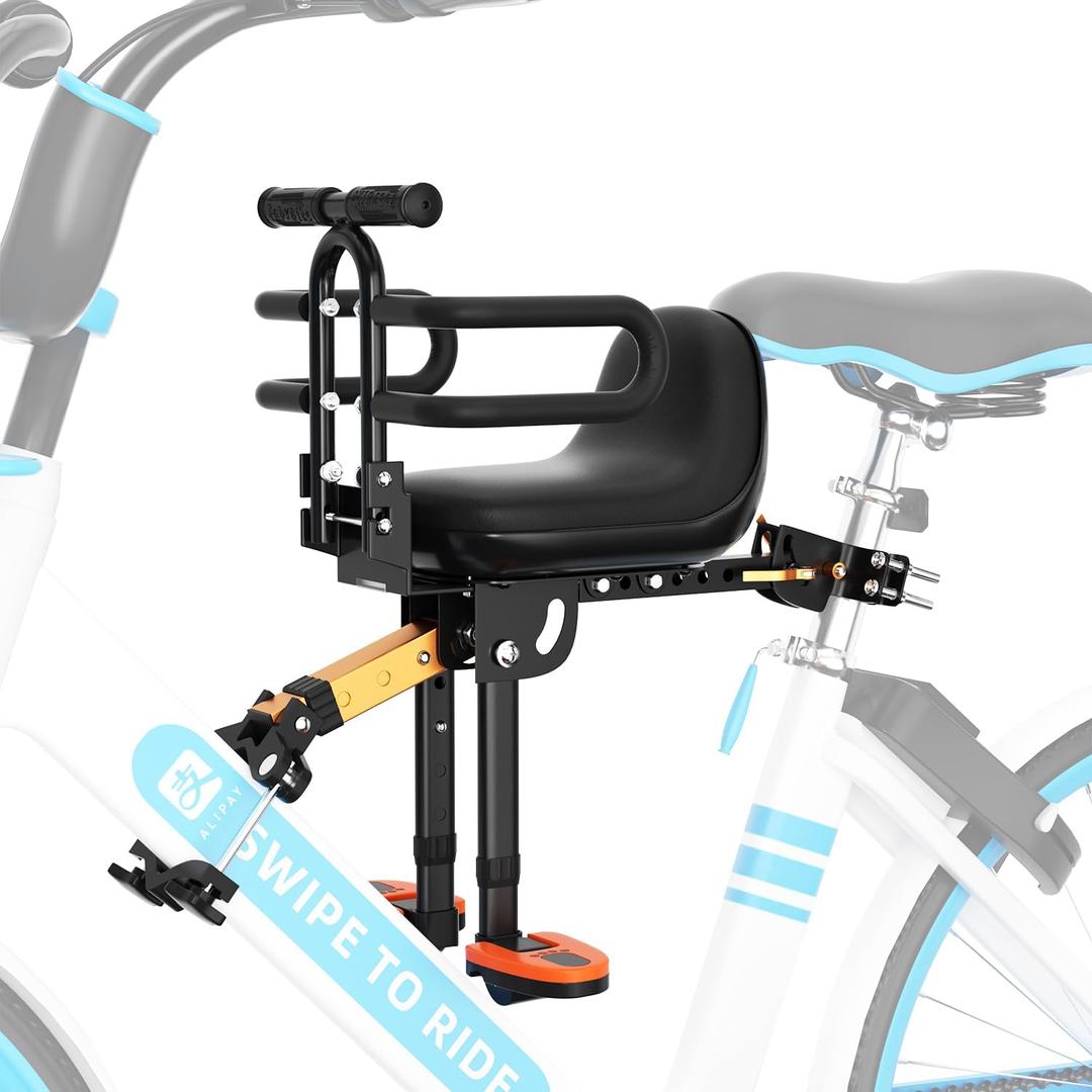 Child Bike Seat, Kids Bike Seat with Guardrail, High Seat Cushion Backrest Mountain Bike Child Bike Seat, Bicycle Child Safety Seat for Children from 1 to 5 Years Old