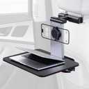 Back Seat Car Tray & Car Desk for Laptop, Wood Cup Holder Table Aluminum Cantilever Laptop Mount for Vehicle,Steering Wheel Tray Fits for Tesla Model Y/3/S Camry Forester F150 Tundra&Most Vehicles