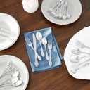 Oneida Silverware Set For 8, Wordsworth 45-Piece with Serving Utensils, Service For 8, Ornate Pattern, Mirror Finish, 18/0 Stainless Steel, Dishwasher Safe, Knives Spoons and Forks (Silver, 45 Pieces)