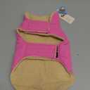 Queenmore Dog Winter Coat - Fleece Jacket, Waterproof Cold Weather Dog Clothes, Thick Warm Cotton Padding, Easy On Storage Pockets (Pink, Small)