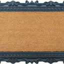 A1HC Natural Coir and Rubber Door Mat, 24" x 36", Thick Durable, Heavy Duty, Thin Profile Door Mat, Easy to Clean, Long Lasting, Front Door Entry Doormat (Artistic Border Black)