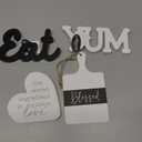 GENMOUS Farmhouse Kitchen Tiered Tray Decor Items Mini Set, Rustic Black and White Kitchen Counter Decor, Two Tiered Tray Kitchen Decor Set for Home Kitchen Dining Room Table Decoration