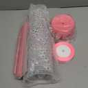 Ferrochef 24 Pcs Sport Party Favor Include 24 oz Reusable Plastic Cups with Lid Straw Pink Bow Ballpoint Pen Tumbler for Team Birthday Party Decor Senior Night Gift Gender Reveal