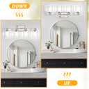 Unicozin 4-Light Bathroom Light Fixtures, Modern Vanity Lights with Clear Glass Shades, Brushed Nickel Bathroom Wall Lamp for Mirror Living Room Cabinet Bedroom