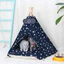 Pet Teepee Tent for Dogs & Cats Dog Bed with Thick Cushion Puppies Play House Removable and Washable 20x20x24Inch