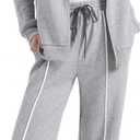 SAMPEEL 2 Piece Outfits for Women Lounge Sets Matching Sets Fall Fashion Clothing Travel Airport Vacation Clothes Pant Sets (Small)