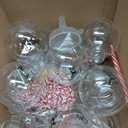 Baderke 30 Pcs 6 oz Plastic Potion Bottles for Drinks Christmas Ornament Drink Balls with Straw and Tags Plastic Refillable Cocktail Decorate Ball(Silver,Drink Me)