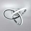 DELIPOP Modern Ceiling Light, 6500K Cool White Led Ceiling Light Fixture, Metal Curved Design Ceiling Lamp for Bedroom Hallway Bathroom Entryway Balcony Stair, White 