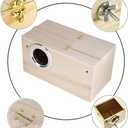 PINVNBY Parakeet Nesting Box Bird House Wood Breeding Box Parrots Mating Box for Lovebirds,Cockatoo,Budgie, Finch,Canary and Medium-Sized Birds(L)
