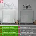 Chrome Bathroom Vanity Light Fixtures 3 Lights Vanity Lights for Bathroom with Floral Crystal Glass Shade Modern Wall Sconce Light for Mirror(Exclude E26 Bulb)
